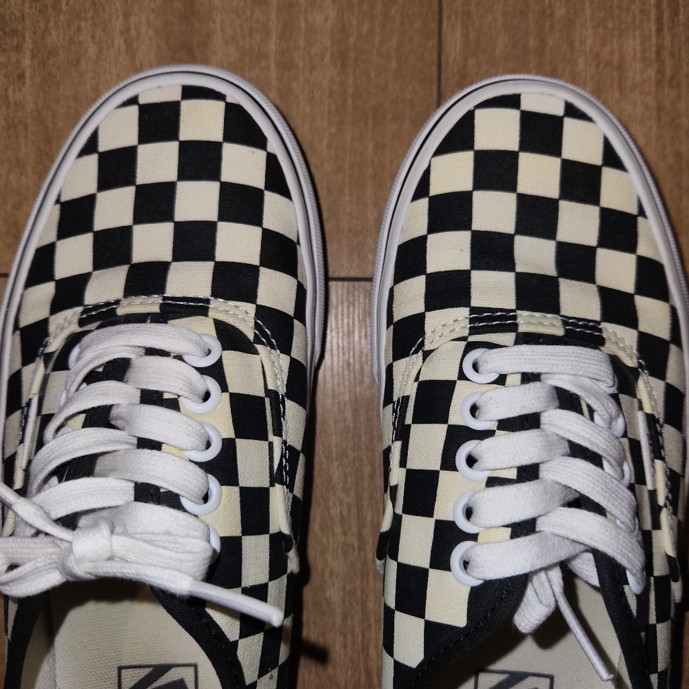 Vans Black and Off-White Checkerboard Shoes | Size 8.5W - Picture 7 of 9